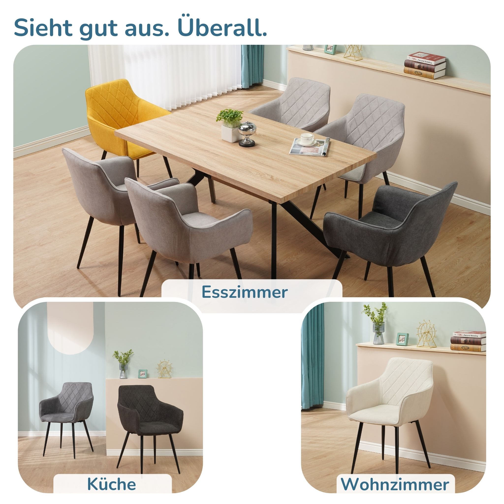 Albatros Esszimmerstuhl SILA, 2er Set, Beige