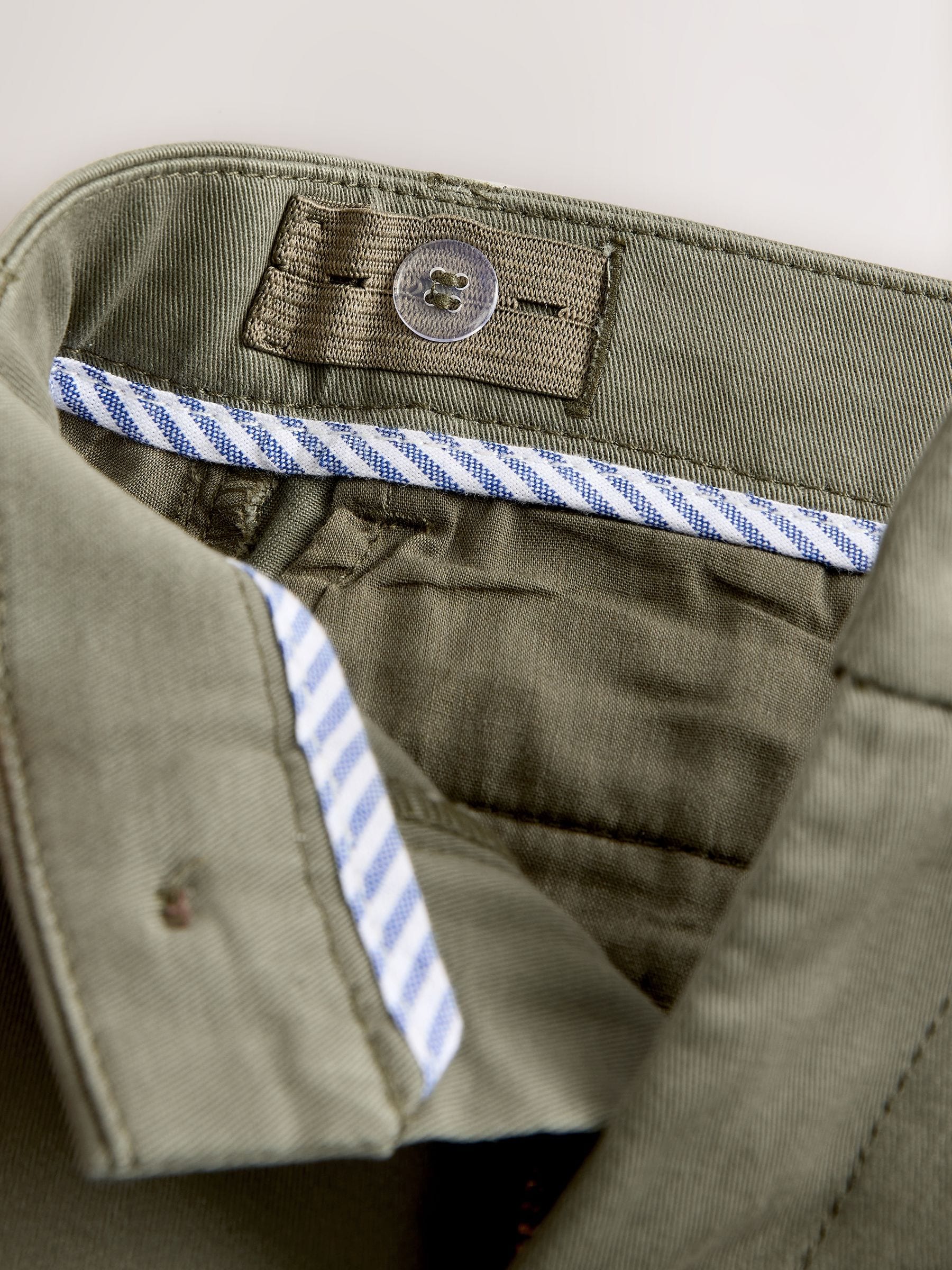 Olijfgroen - Stretchy chino's (3-17jr)