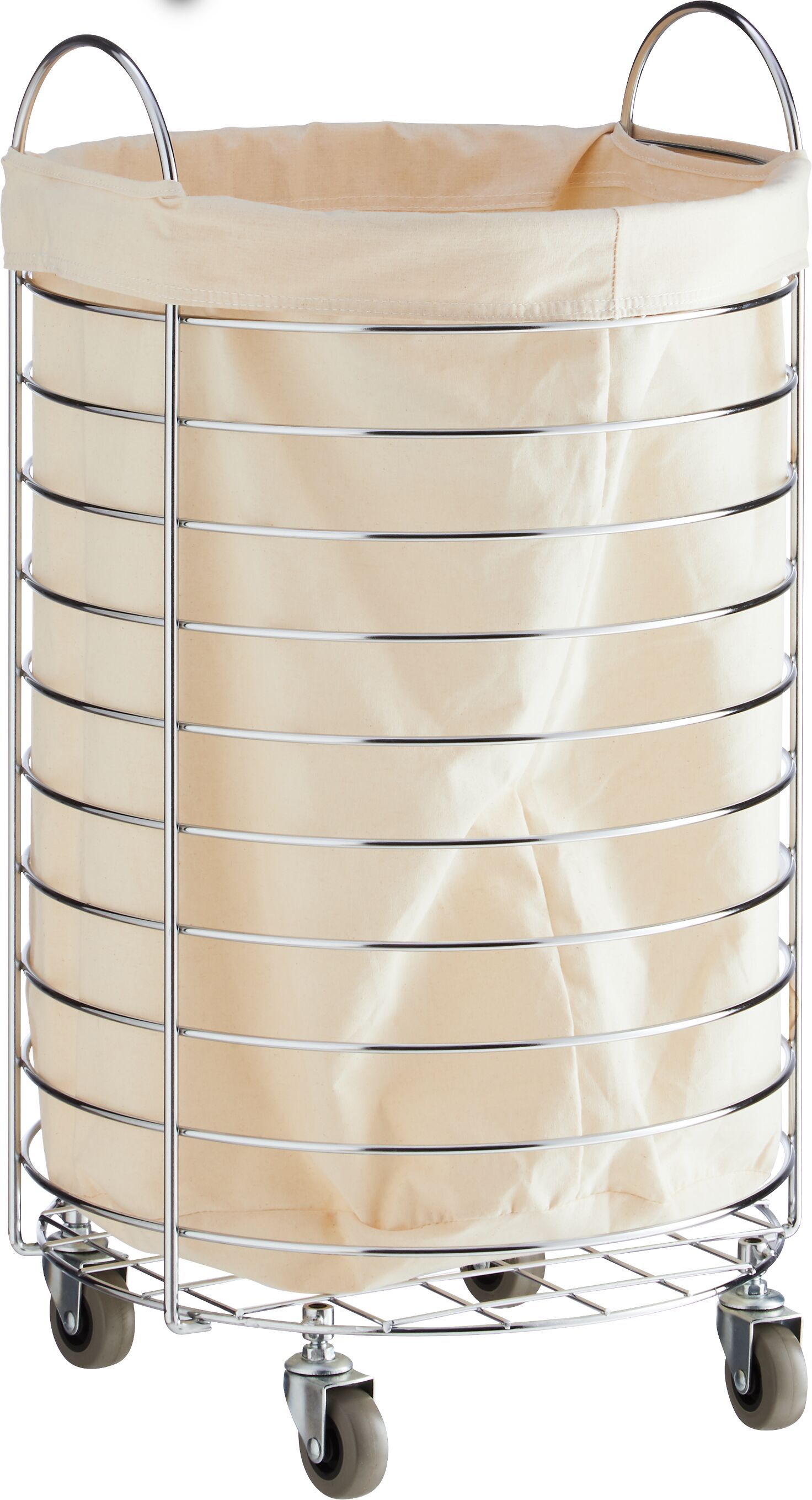 ALMA Wäschekorb - Silber, Weiss / H: 68.0 cm