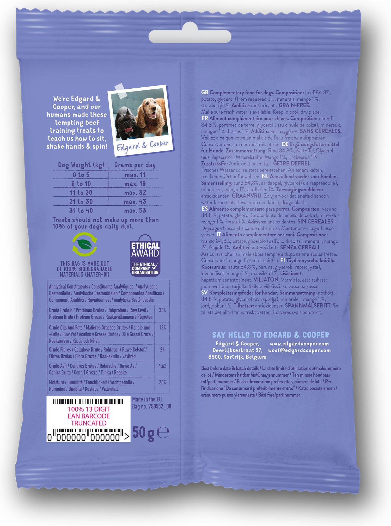 Edgard & Cooper hondensnoepjes Bites rund 50 g