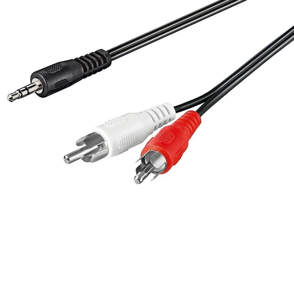 3.5mm Stereo Cinch Audiokabel Klinkekabel (150 cm) - Schwarz