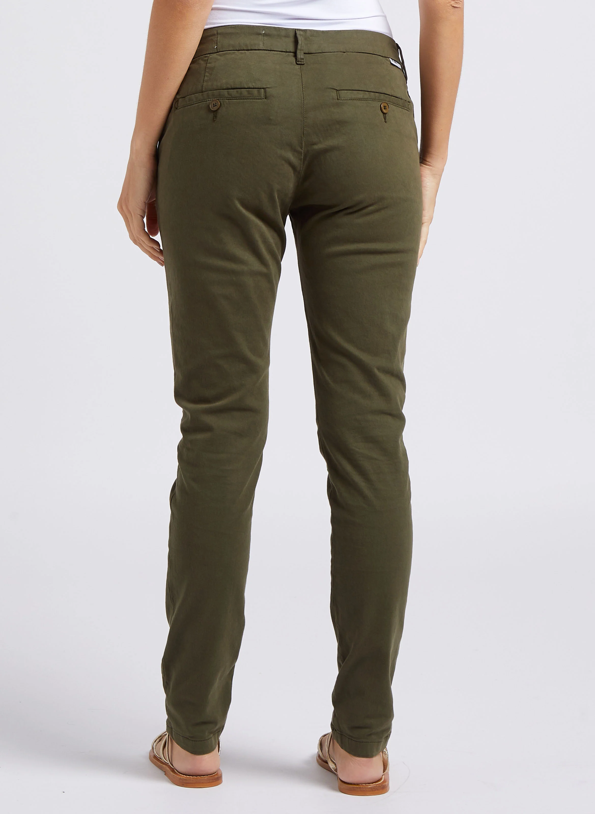 SANDY BASIC 2 - Pantalon chino en coton mélangé | Kaki