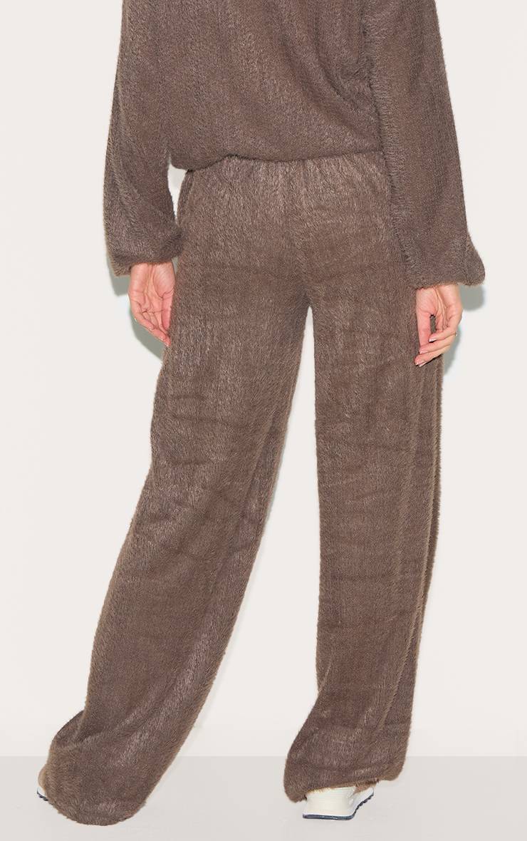 Marron Pantalon Large Texturé À Cordon De Serrage Ensemble Coordonné