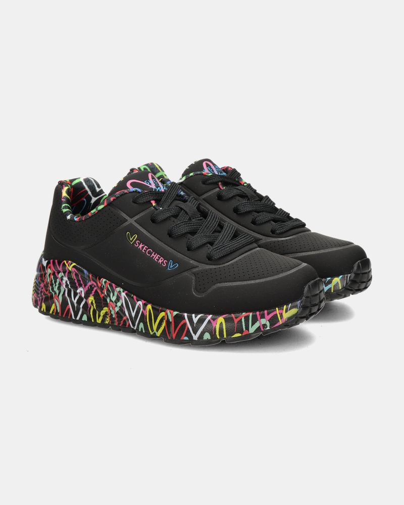 Skechers Uno Lite Lovely Luv Lage sneakers  - zwart