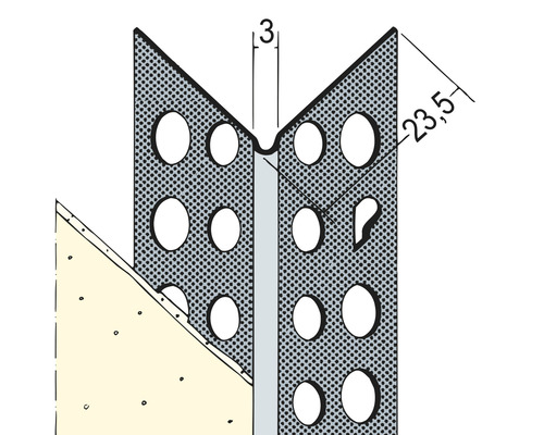 PROTEKTOR Hoekprofiel Aluminium voor Gipsplaatconstructie 2500 x 23,5 x 23,5 mm