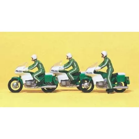 Preiser 10489 - 3 Kradfahrer Polizei, Spur H0
