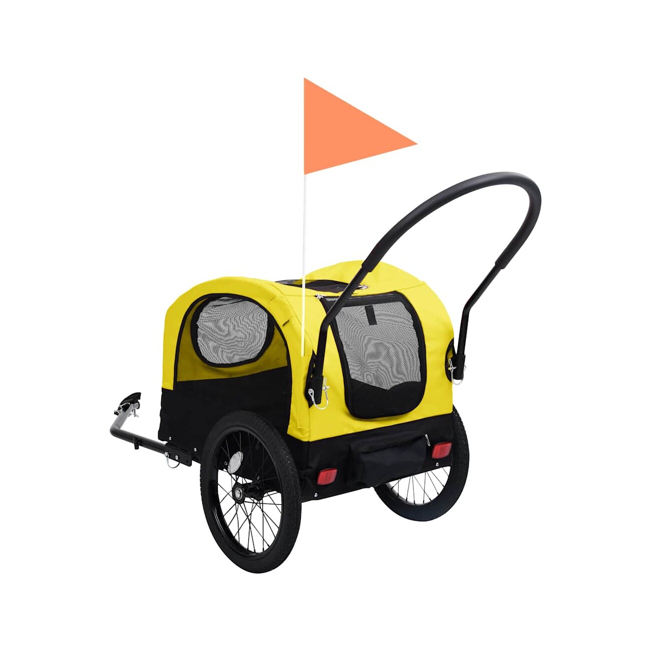 VidaXL Hunde 2-in-1 Fahrradanhänger & Jogger gelb