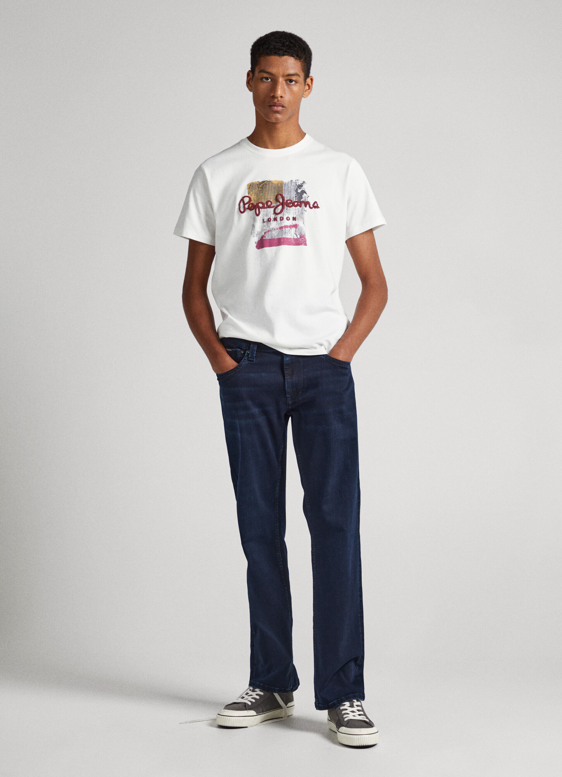 Camiseta com estampa puff - branco-creme