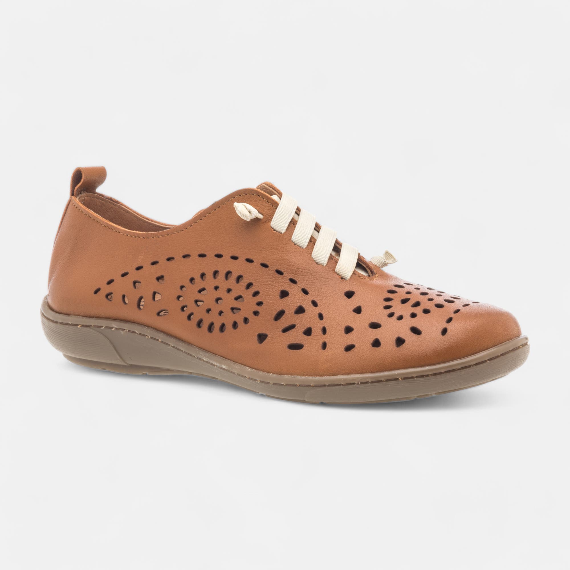 Baskets basses Femme en cuir cognac