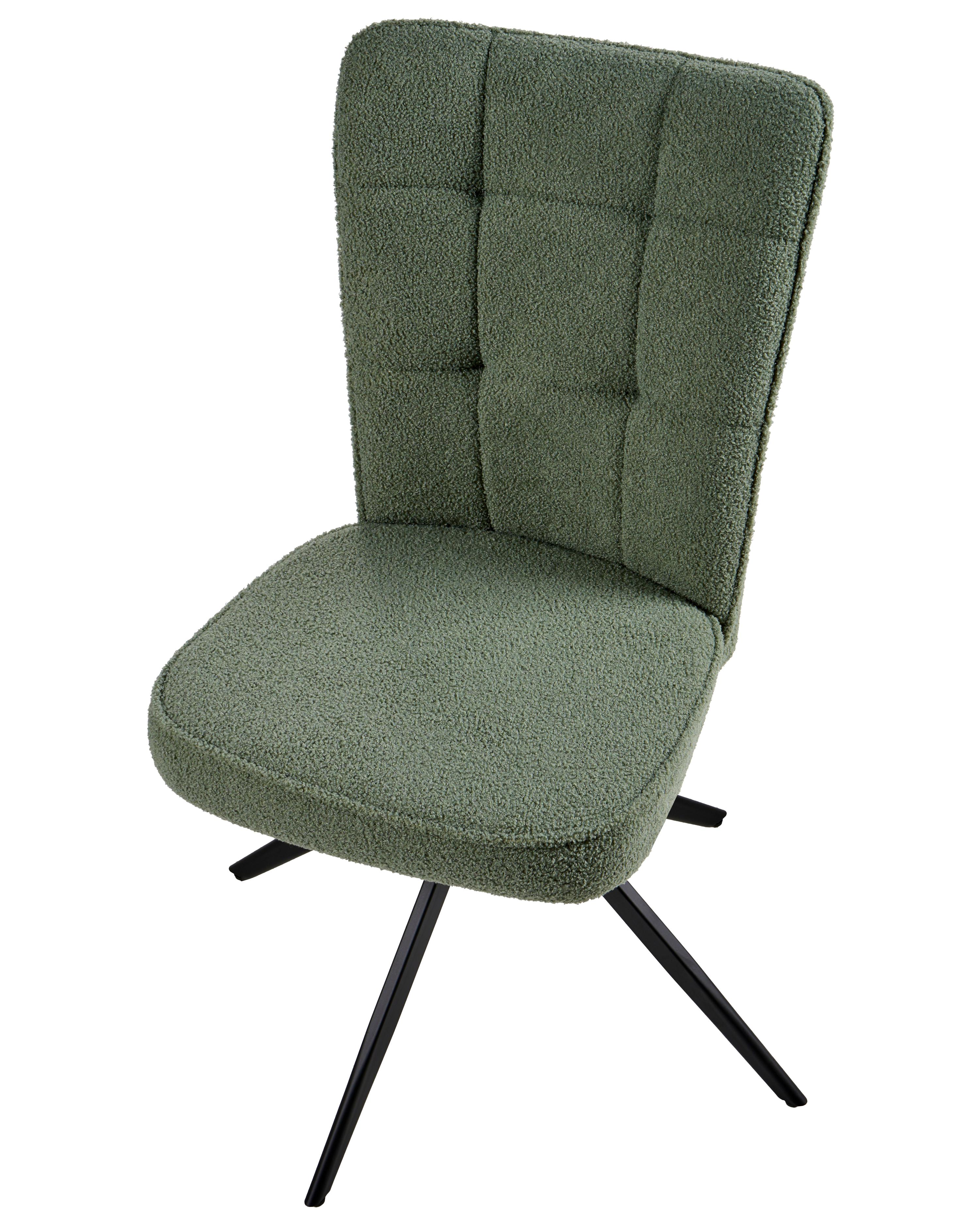Set van 2 eetkamerstoelen draaibaar RYAN Bouclé Lichtgroen