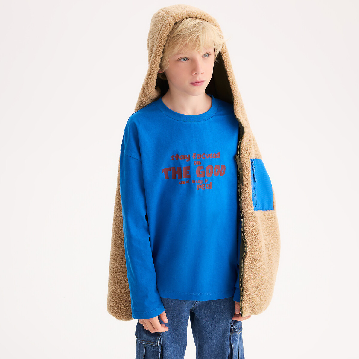 COLEÇÕES LA REDOUTE<br>Camiseta de manga comprida com texto