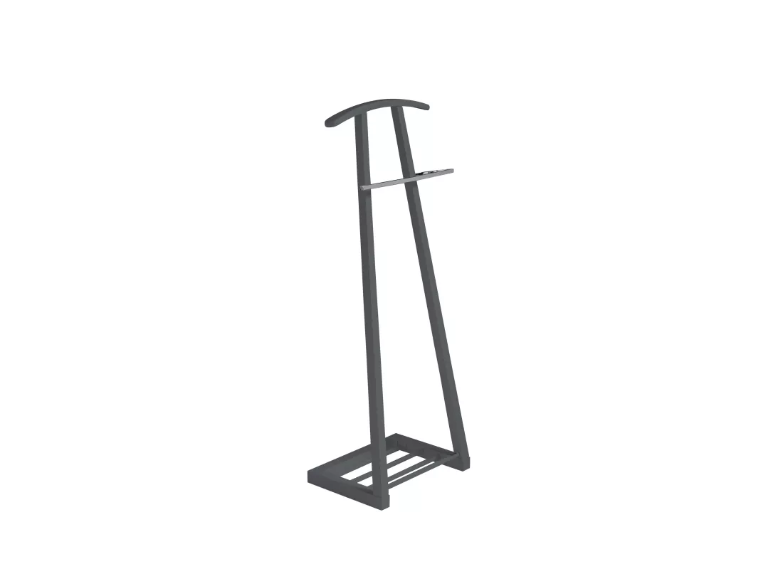 Valet de nuit - H111cm x L46cm x P29cm - hêtre massif gris graphite - Zeta