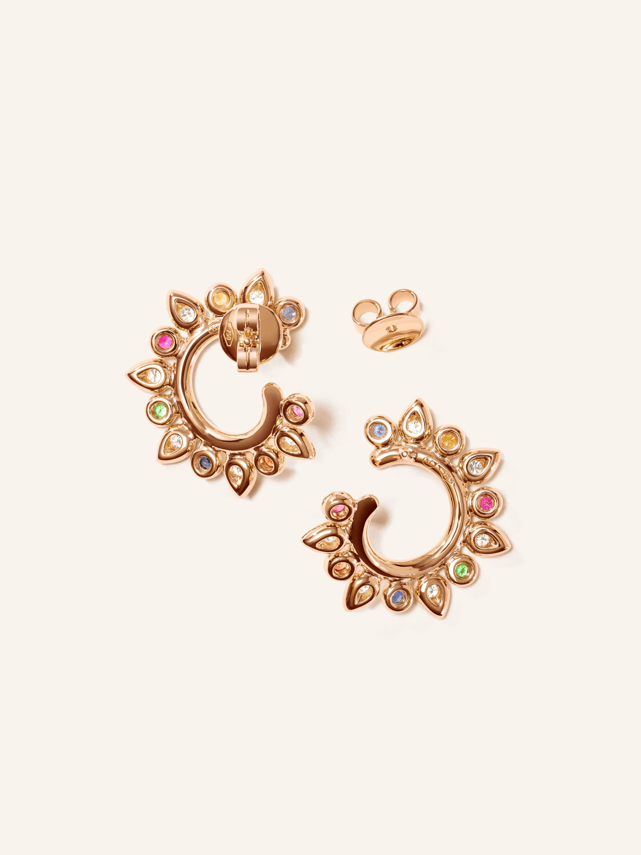 TAMARA COMOLLI Ohrringe OHRRINGE GYPSY HOOP SUN 'CANDY' 18K Roségold