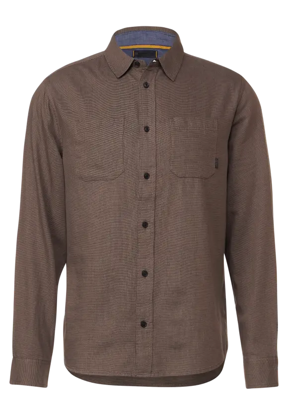 Hemd in Chambrayoptik - dark dull sand