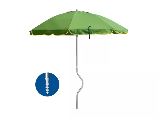 Parasol de plage 220 cm avec fixation à vis hélicoïdale Calma
