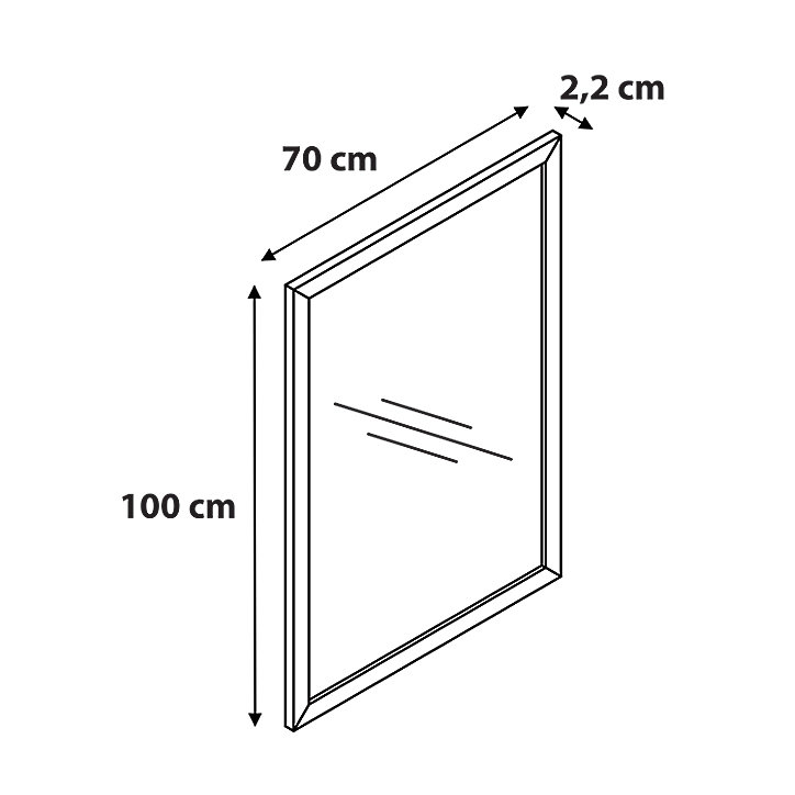 Miroir avec cadre en bois GoodHome Perma l. 70 x H. 100 cm