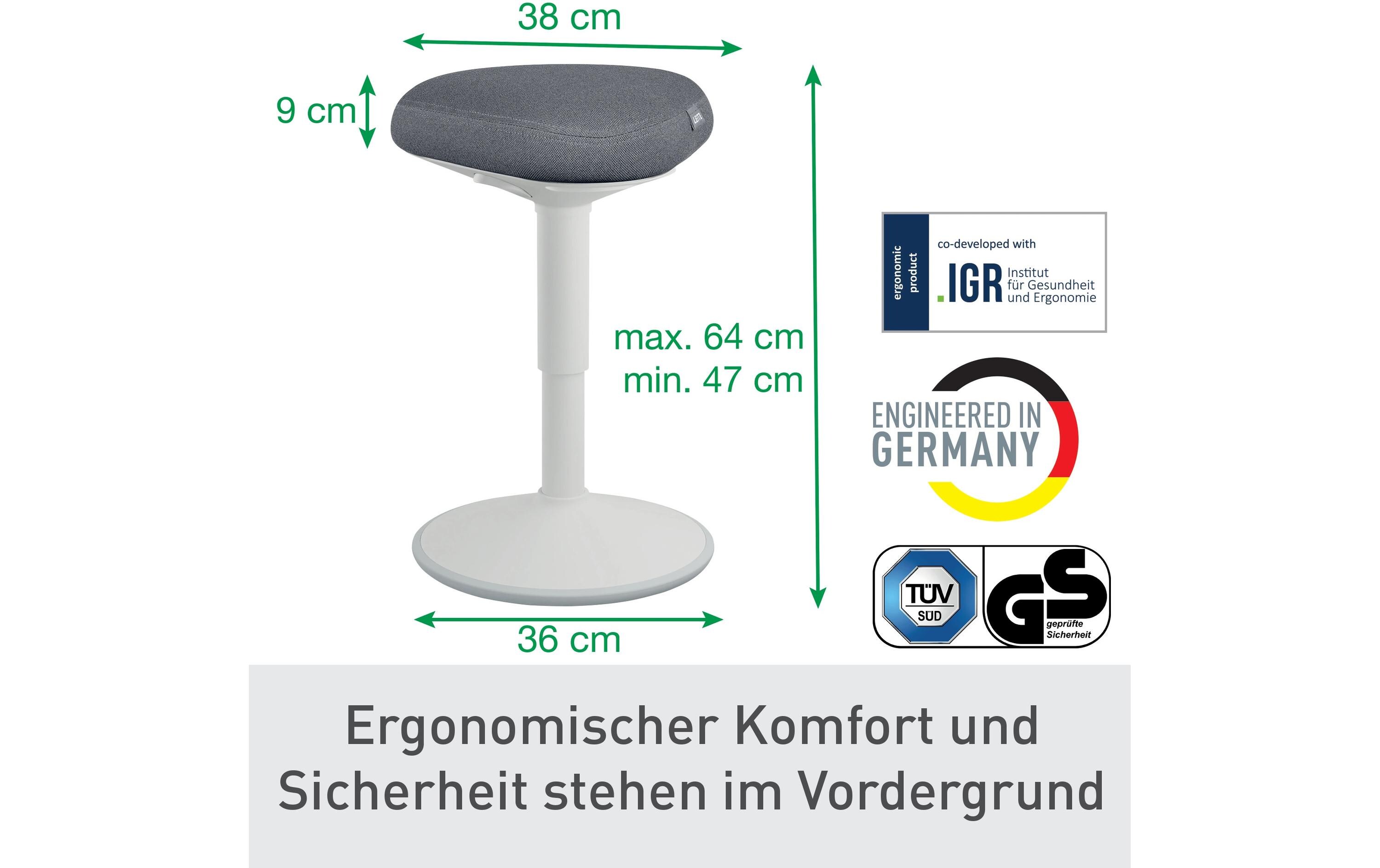 Ergo Active Sitzhocker Hellgrau<br>Ergonomischer Hocker