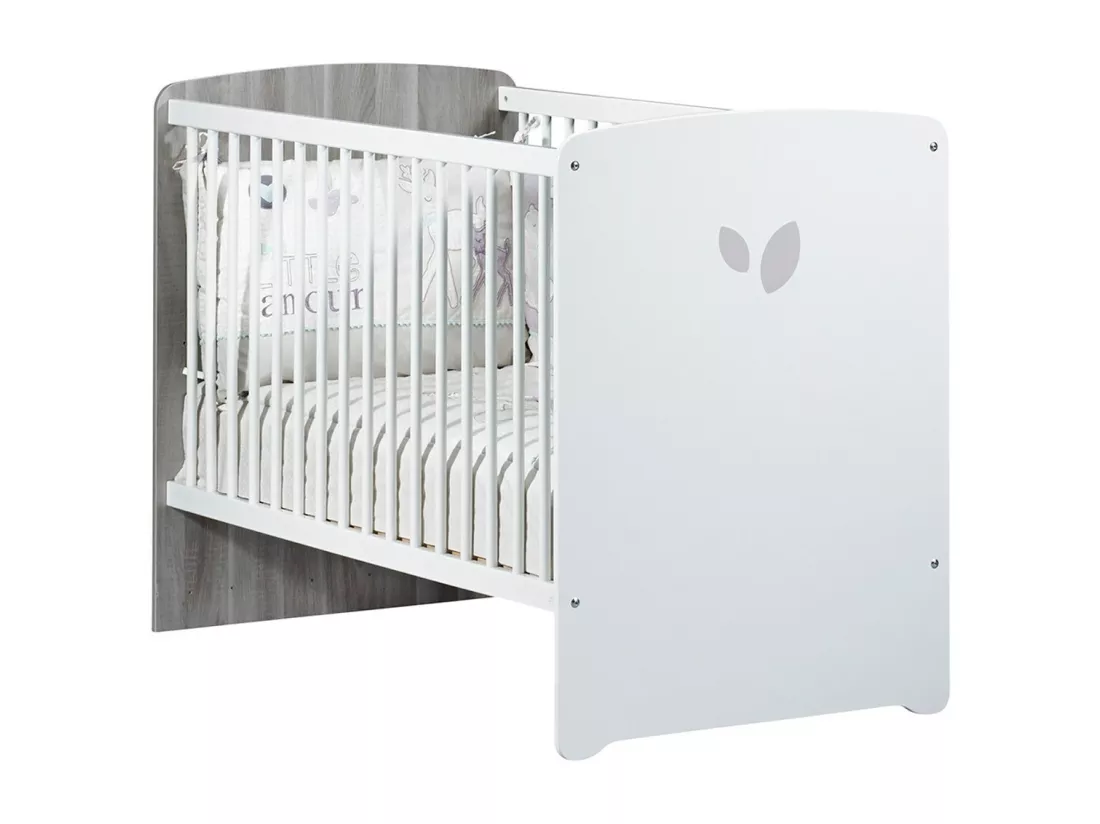 Chambre duo lit et Commode à langer en bois blanc