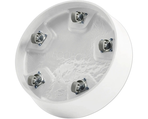 Ecopots onderzetter met wielen, kunststof, Ø 27,7 cm x 28,7 cm x 8,3 cm, wit