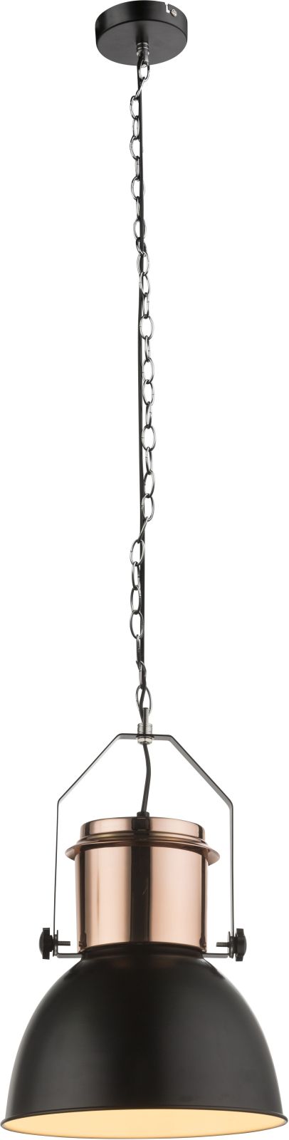 Pendelleuchte - schwarz-Kupfer - 120 cm