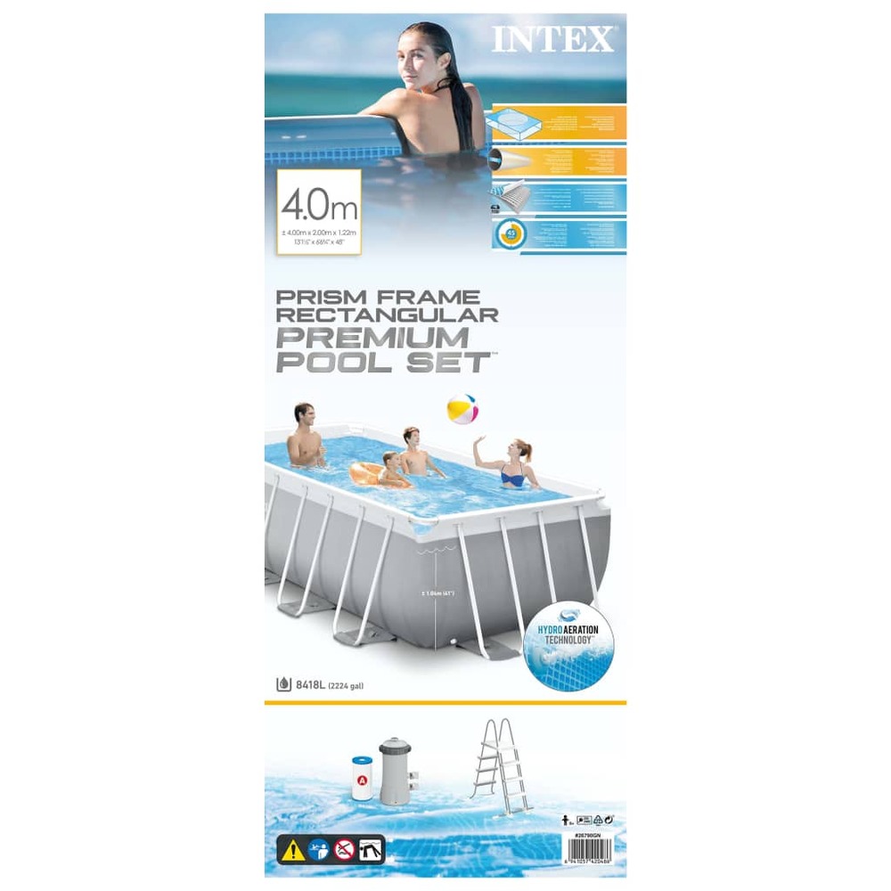 Ensemble de piscine prism frame rectangulaire 400x200x122 cm