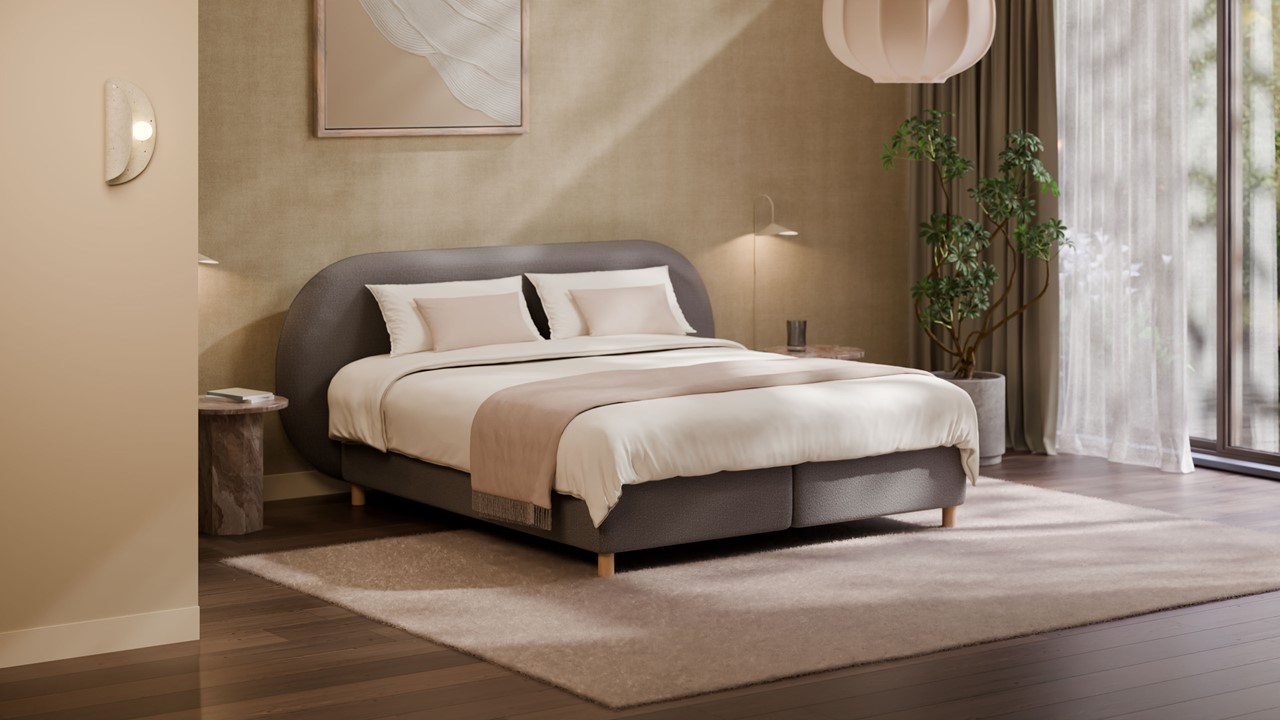 Boxspring Flow met Kårlsson Excellence matras - Wool look dark grey