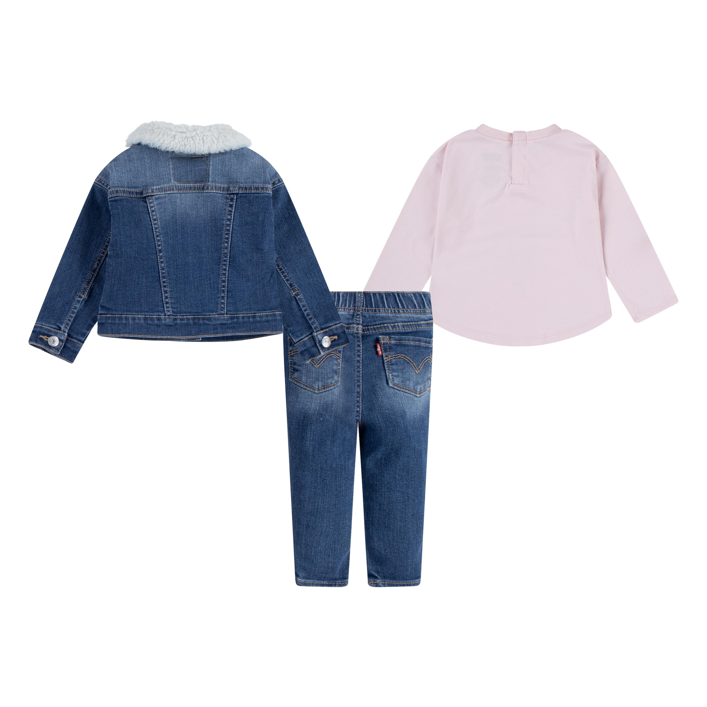 Levi's® Kids Shirt, Hose & Jäckchen »LVG 3PC SHERPA TRUCKER & JEAN«, 3 Stk. im Jeans-Look, for Girls