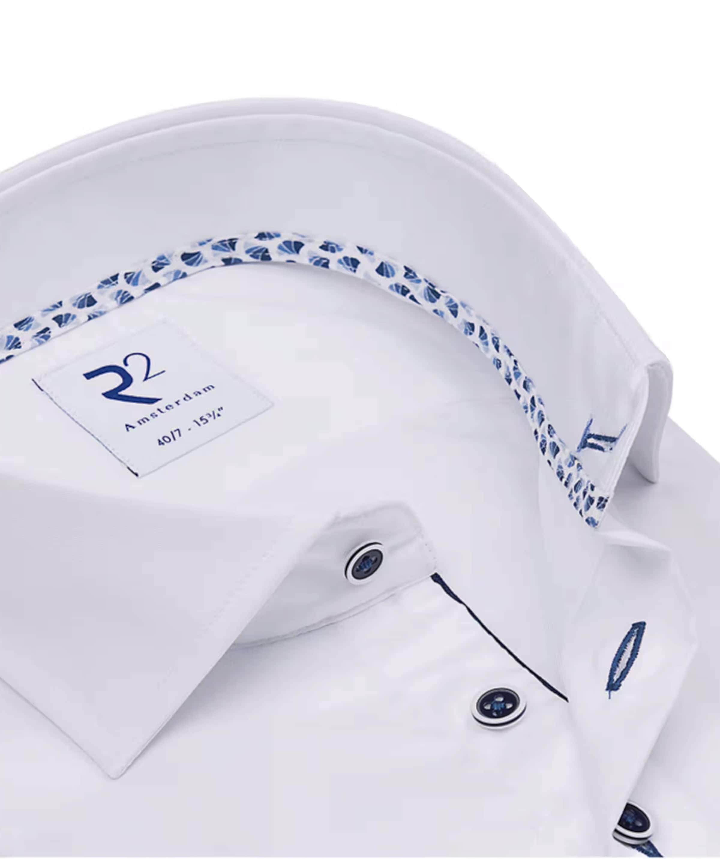 R2 Amsterdam Heren overhemd extra lange mouw wit
