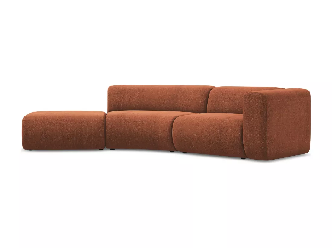 Canapé modulable 4 places gauche en Chenille - terre cuite - EKAHI