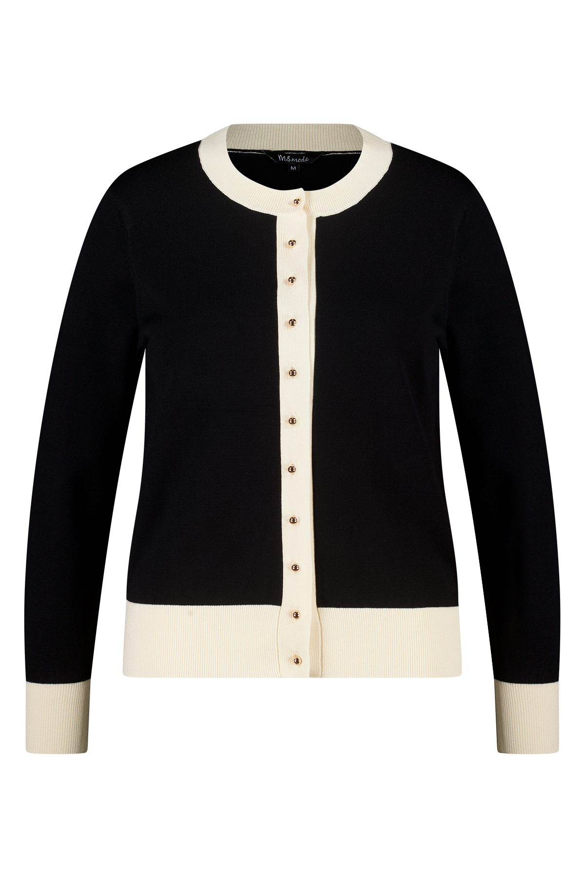 Vest met knoopsluiting Multi zwart-wit