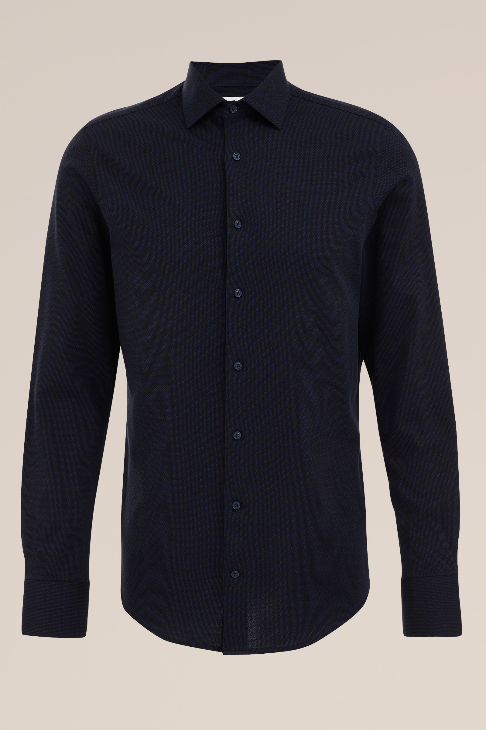 premium jacquard gebreid overhemd met structuur WE Fashion Marineblauw