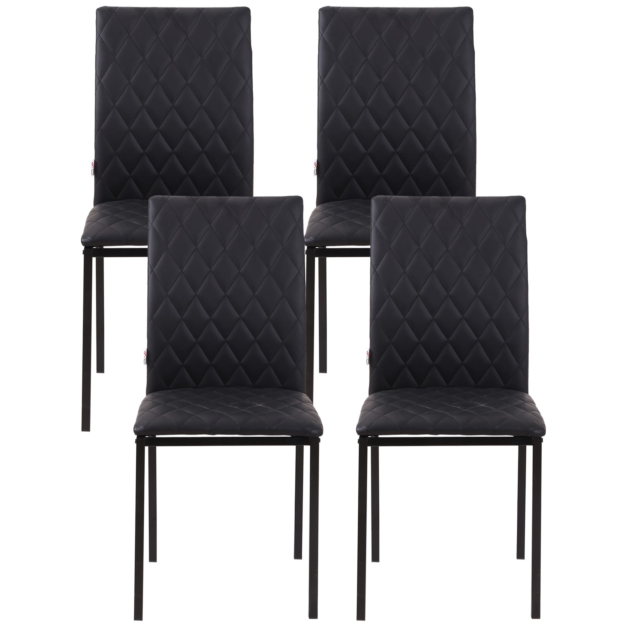 HOMCOM Esszimmerstuhl mit rutschfesten Fußkappen schwarz 41L x 50B x 91H cm