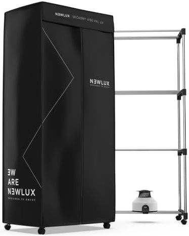 NEWLUX - Elektrische Wasdroger - Zwart - Draagbaar - Capaciteit 15 kg - 3-in-1 Ontluchtingsdroger