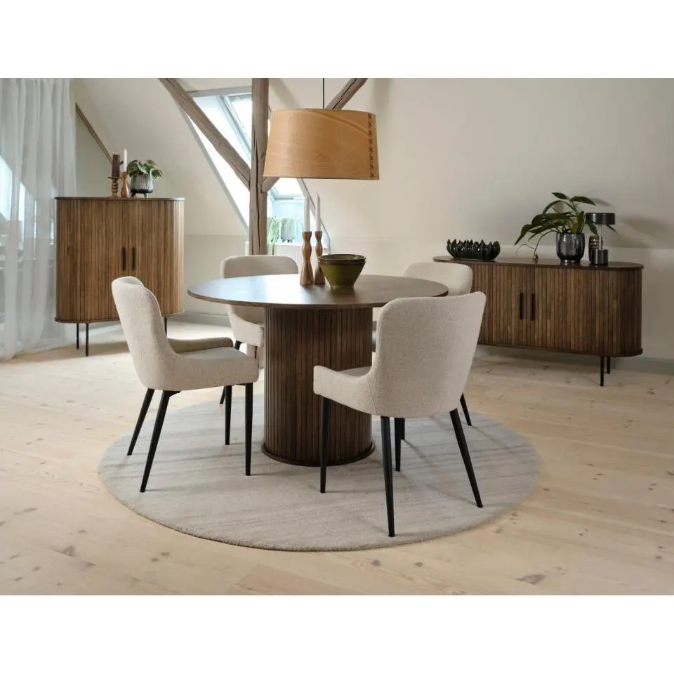 Eettafel Ø120cm Eikenhout - Smoked - Tafel Nola
