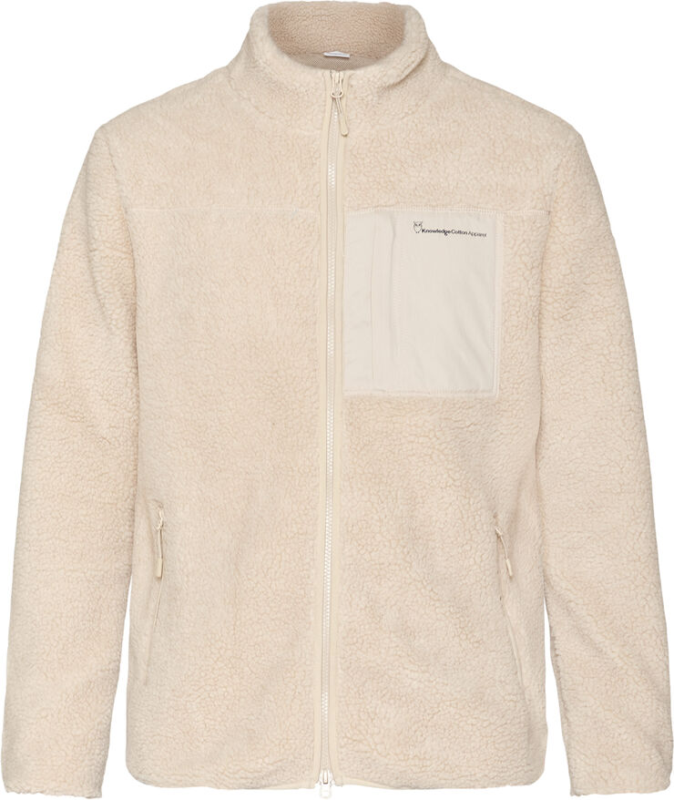 Knowledge Cotton Apparel Teddy fleede zip sweat - GRS/Vegan Item colour