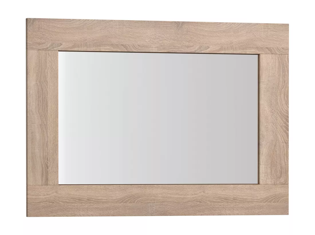 Miroir de salle de bain contour chêne - L70 x H50 cm - ALANA