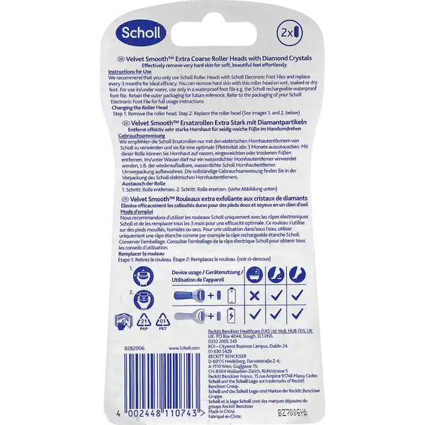 Velvet smooth Wet & Dry Ersatzrollen extra stark mit Diamantpartikeln