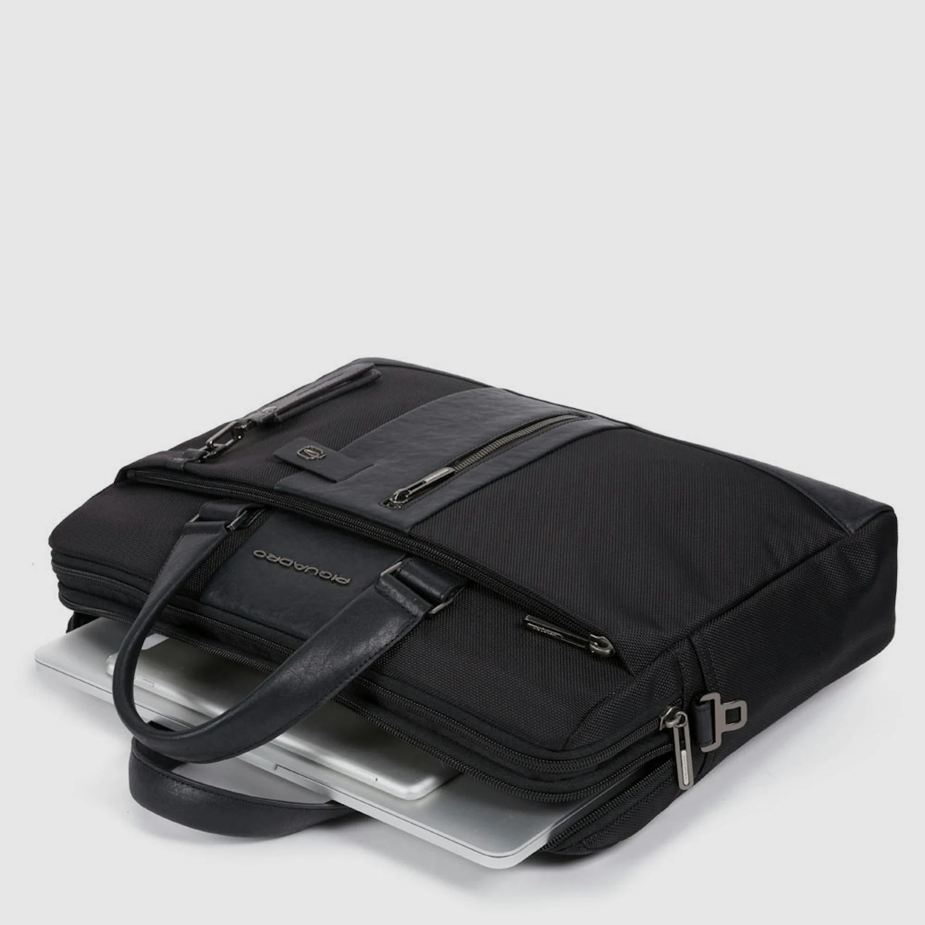 Malletteen cuir et tissu | Noir