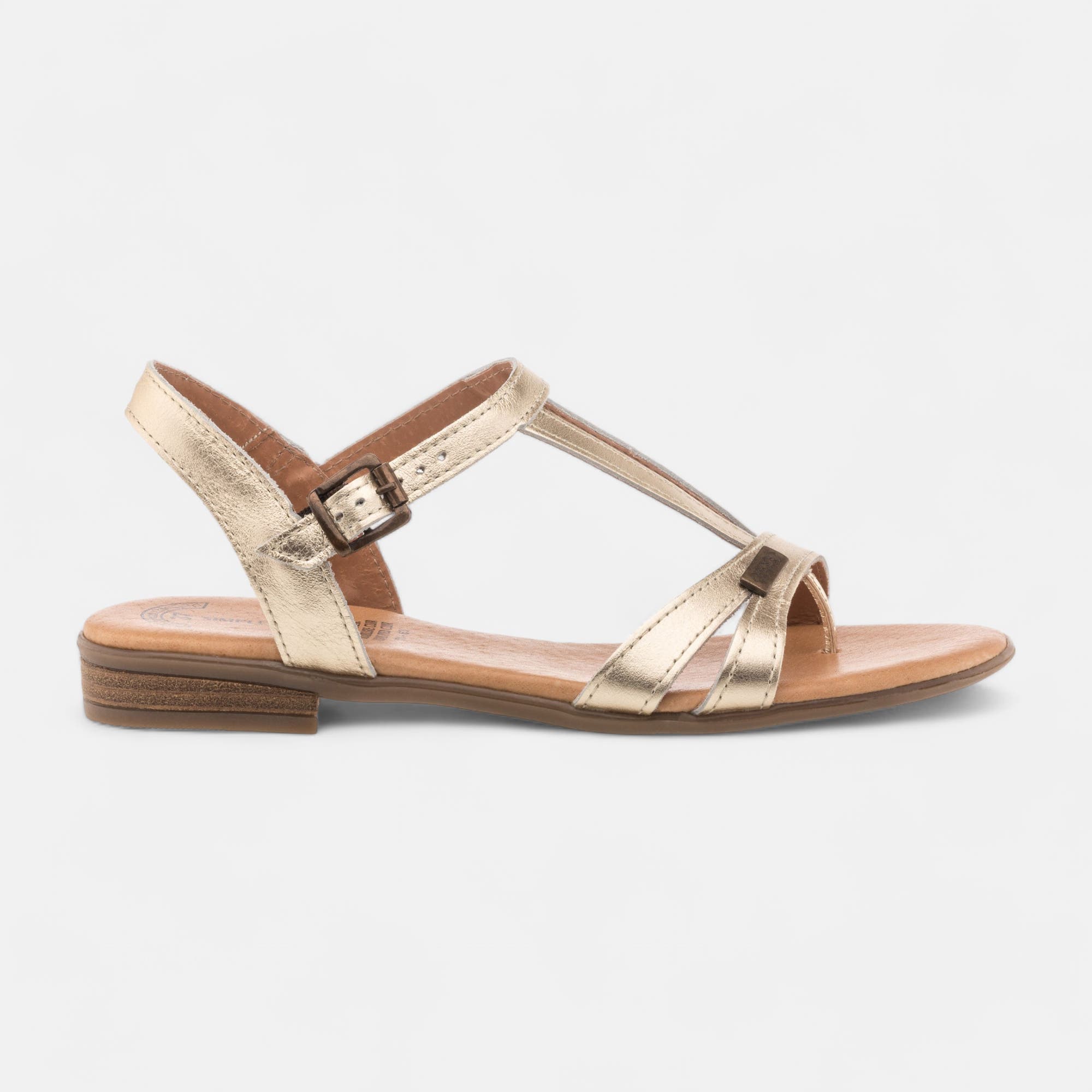 Nu-pieds Femme en cuir or