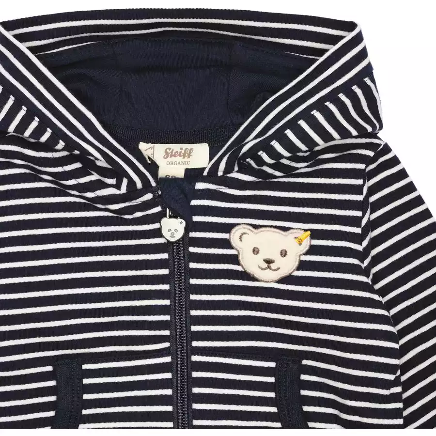Steiff Sweatjacke Streifen Navy