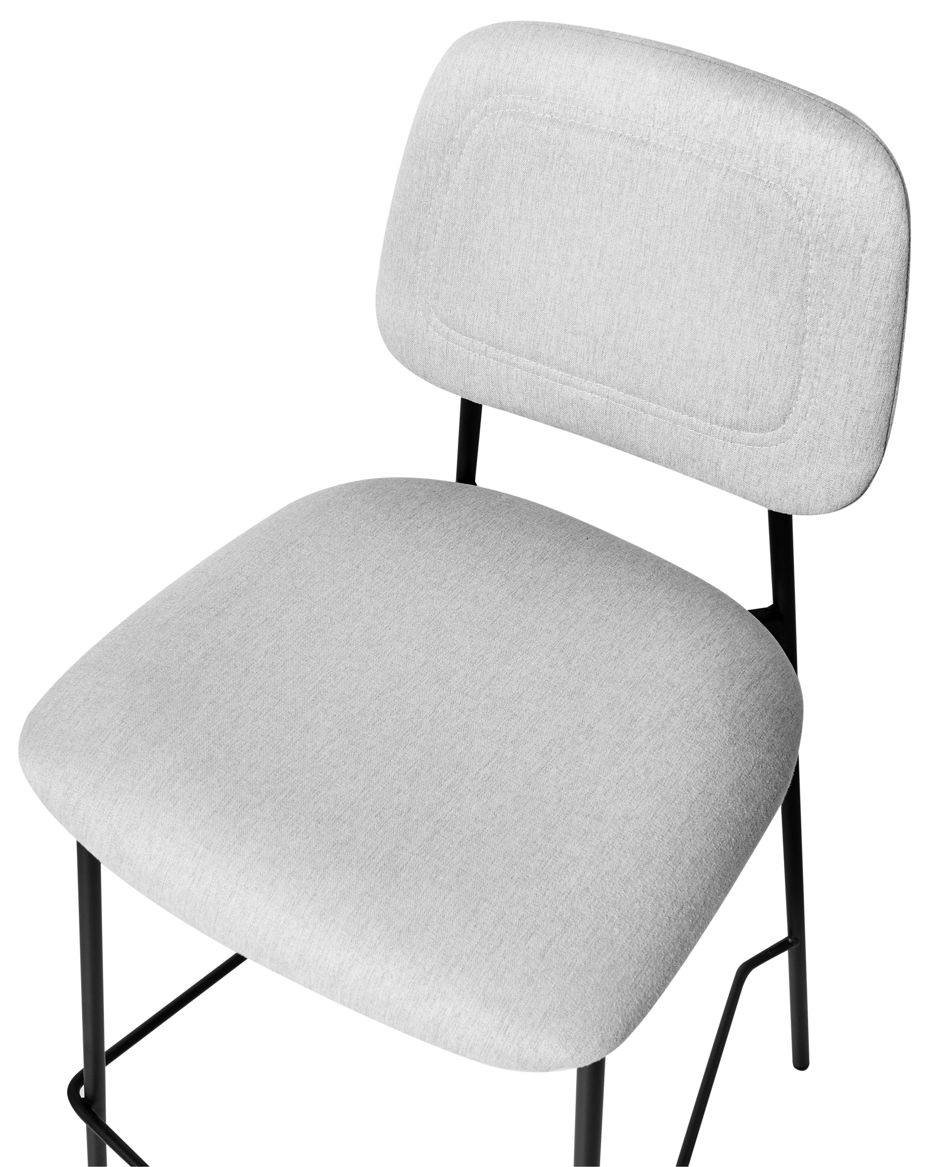 Set van 2 barstoelen DUETTE Kunstlinnen Lichtgrijs