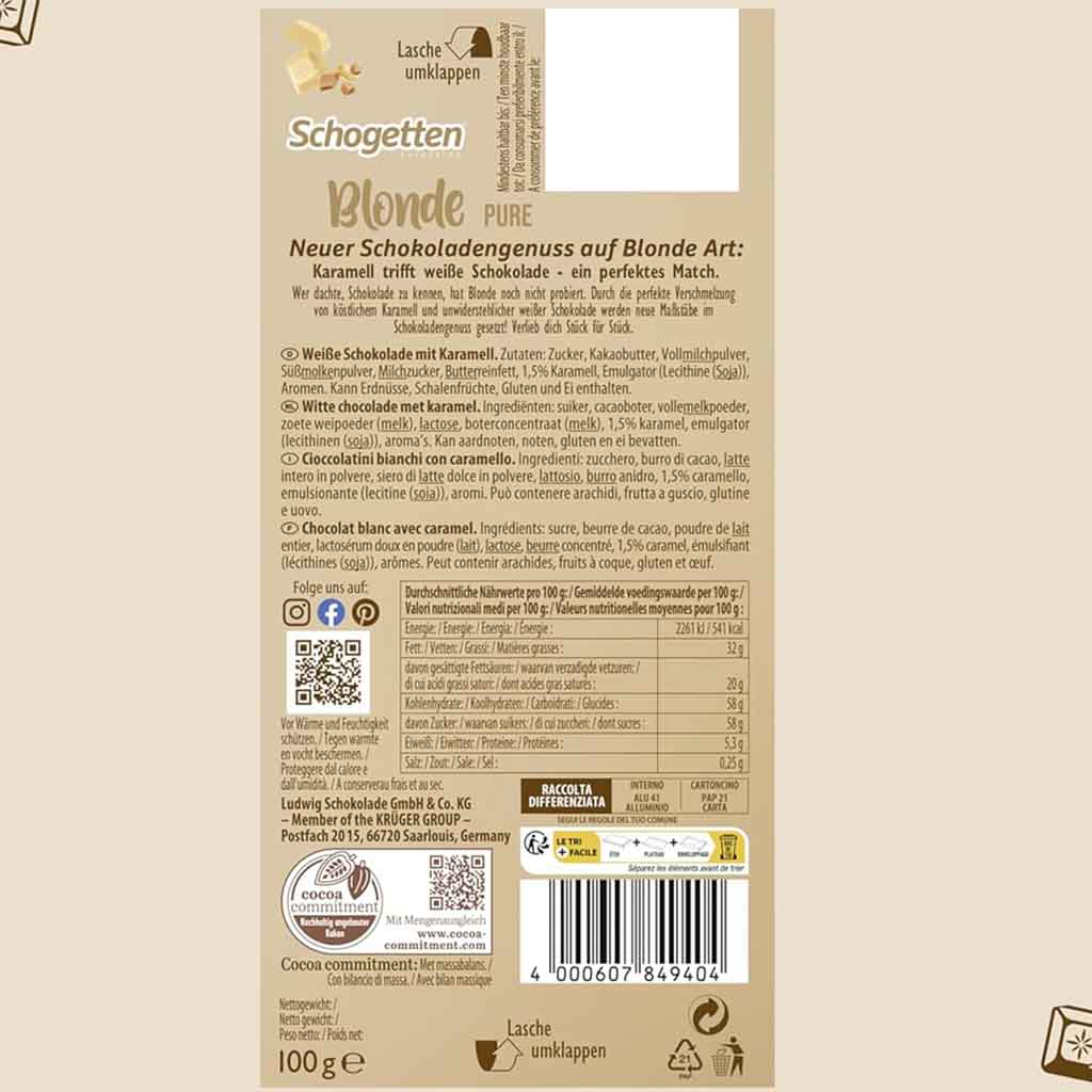 Schogetten Blonde Pure 100g MHD:30.9.25