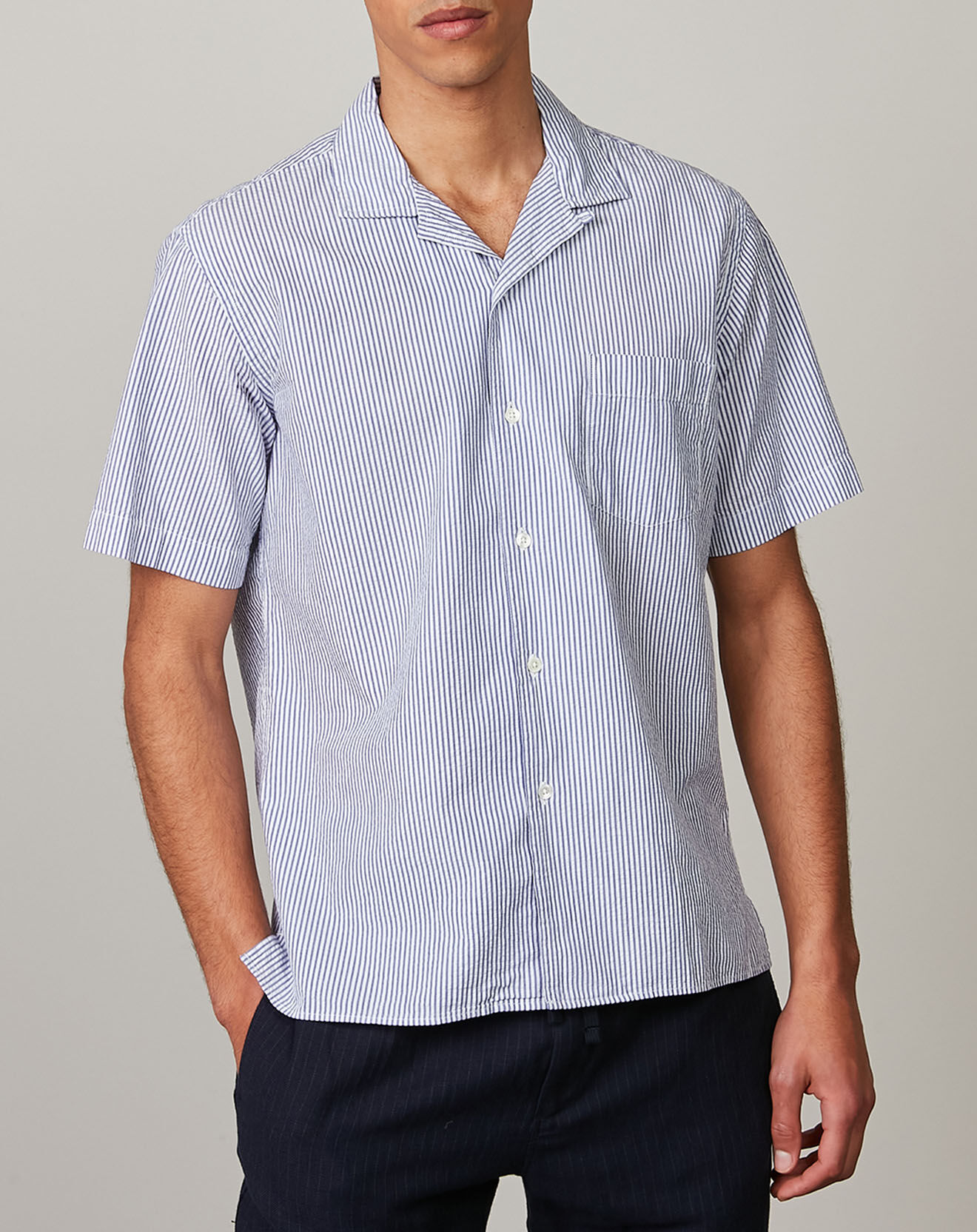 Hartford Chemise regular Palm bleue