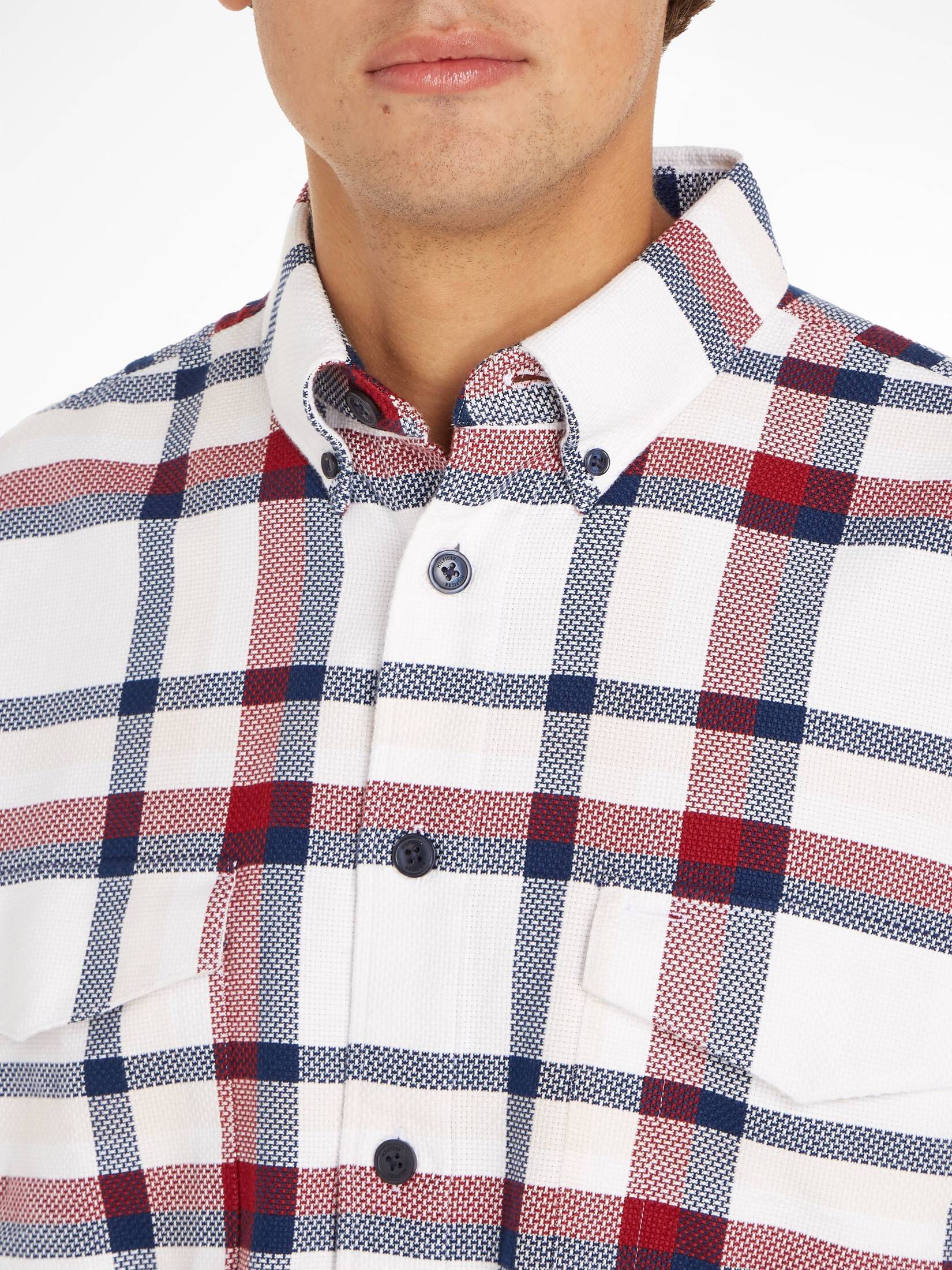 Tommy Hilfiger| Herren Hemd GLOBAL STP TEXTURE CHK OVERSHIRT