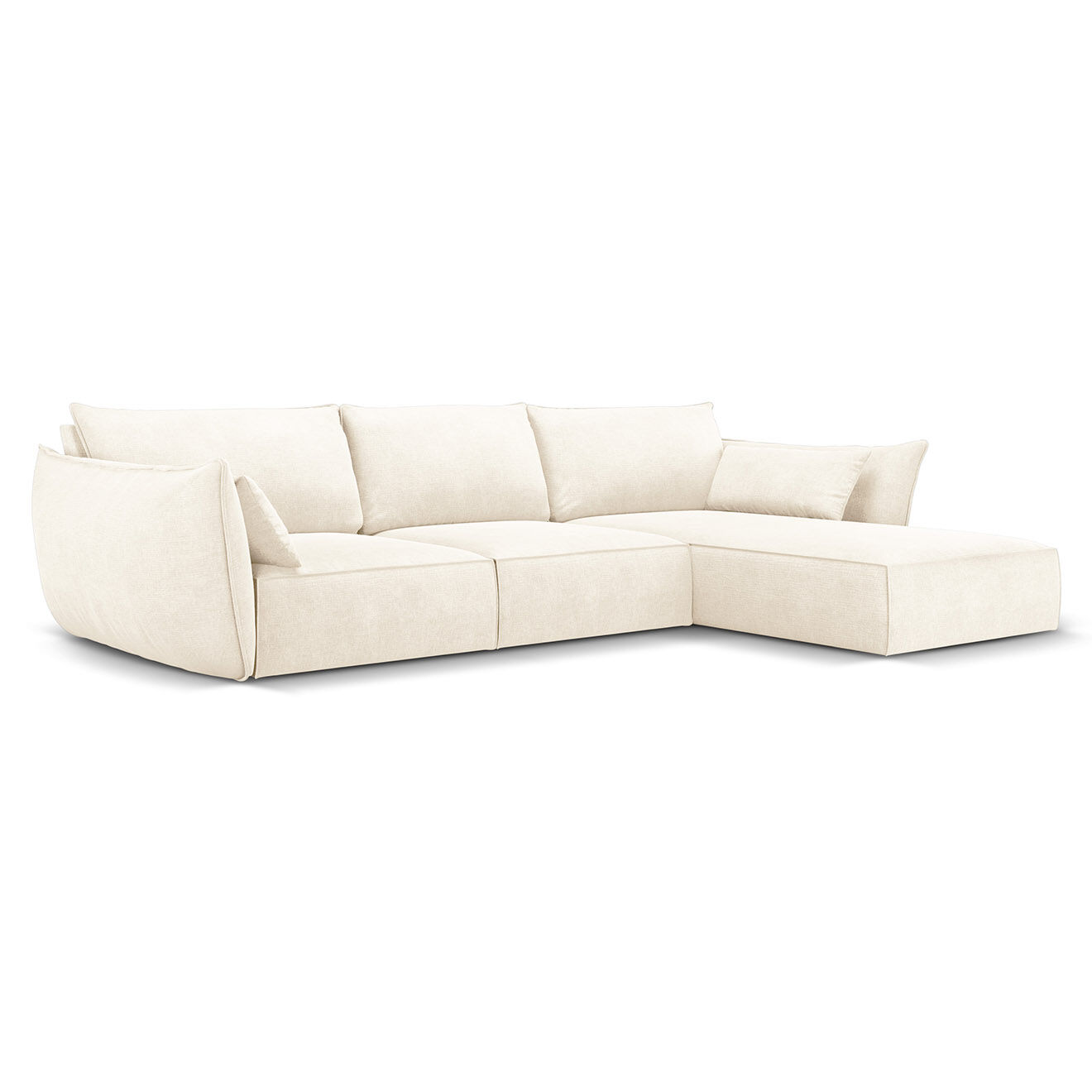 Mazzini Sofas Canapé D'Angle Droit Vanda 5 Places 2 beige clair - 208x166x85 cm