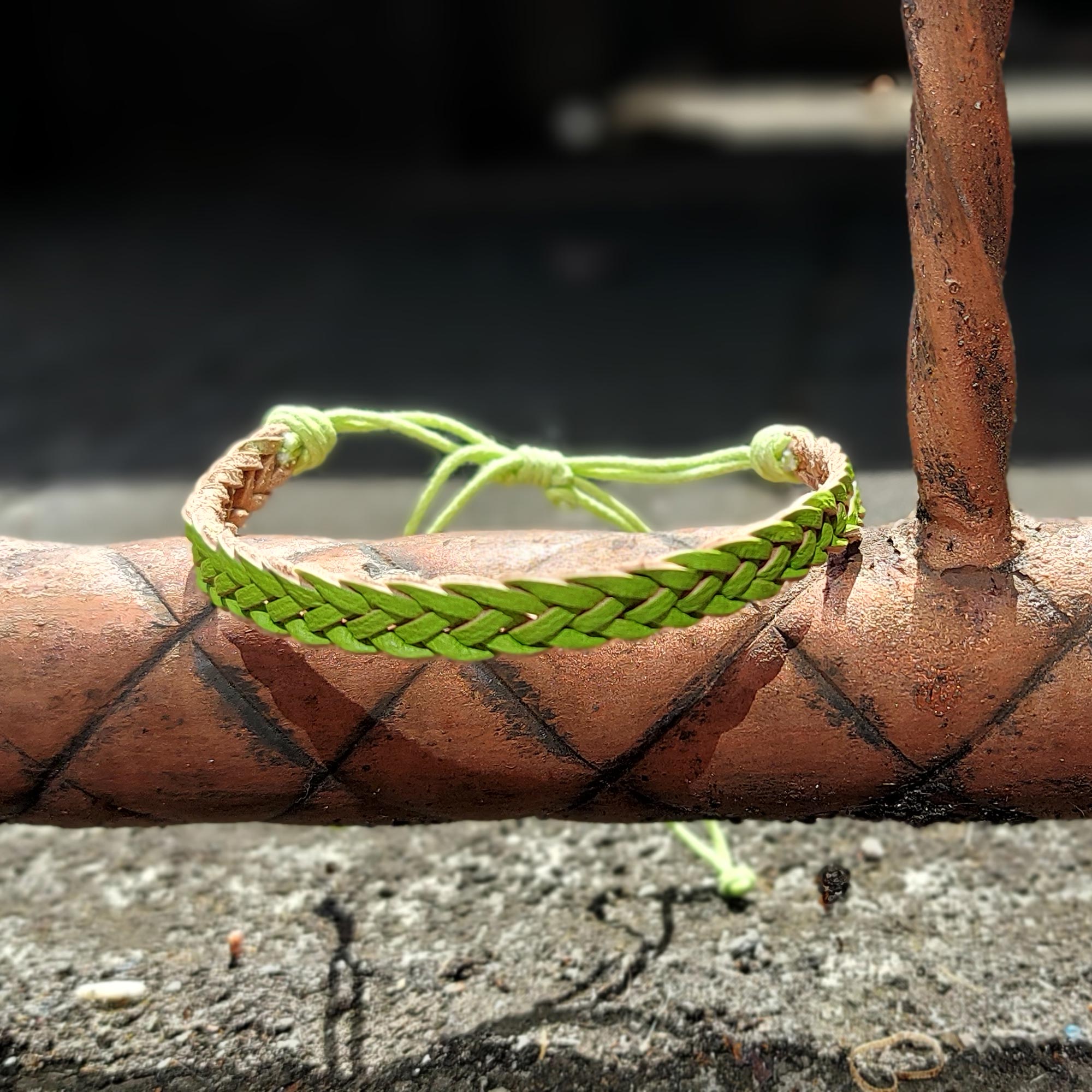 Armband geflochten, hellgrün, Ø 10 cm günstig bestellen