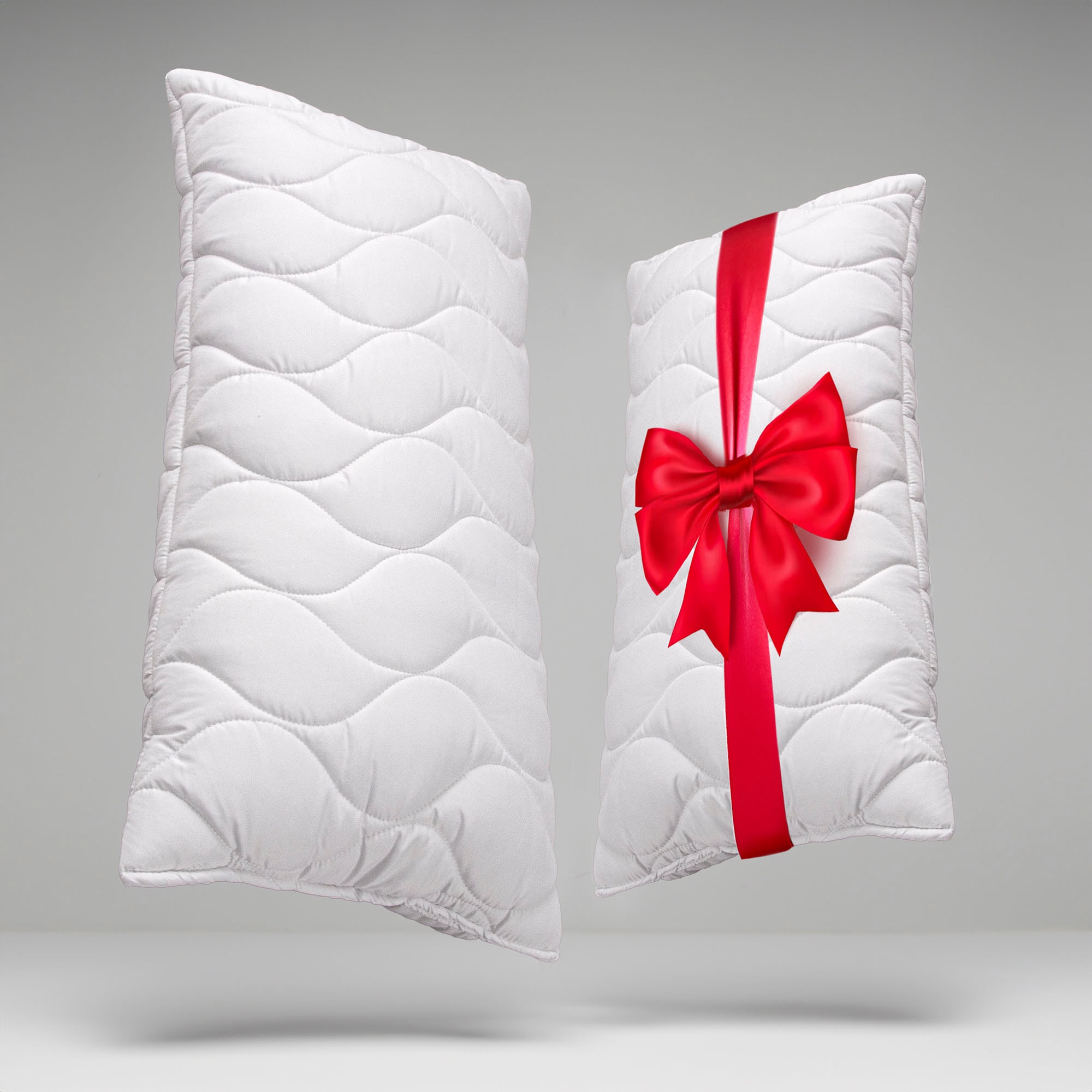 John Cotton Microfaserkissen »2für1, Kopfkissen, ein Kissen gratis, 40x80 cm, 80x80cm« Füllung: 100% Polyester Bezug: Microfaser Spar-Set, 1 Stk. tlg. ergonomisch, strapazierfähig, hochwertig, Kissen im Spar-Set