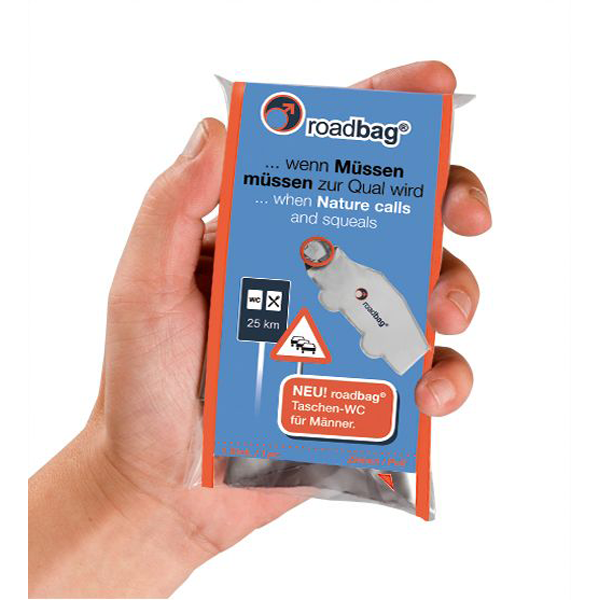ROADBAG Taschen-WC für Männer 700ml für Einmalgebrauch 46 g leicht 1 Stk