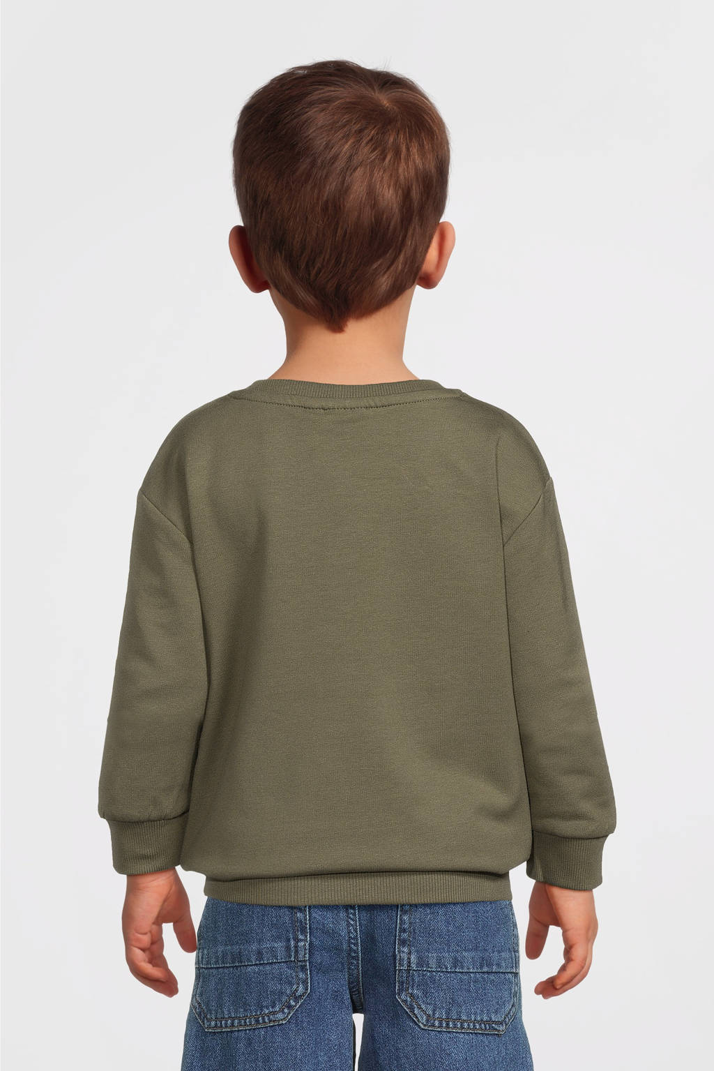 NAME IT sweater NMMVUGO met printopdruk olijfgroen