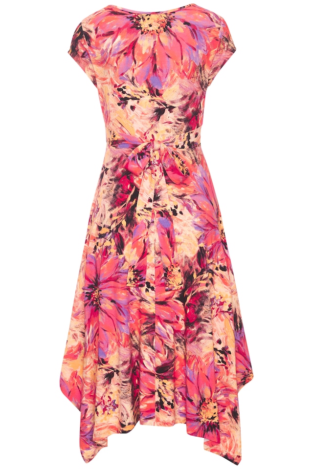 Beachtime Sommerkleid mit Zipfelsaum und Schleife, Jerseykleid, asymmetrisches Rockteil